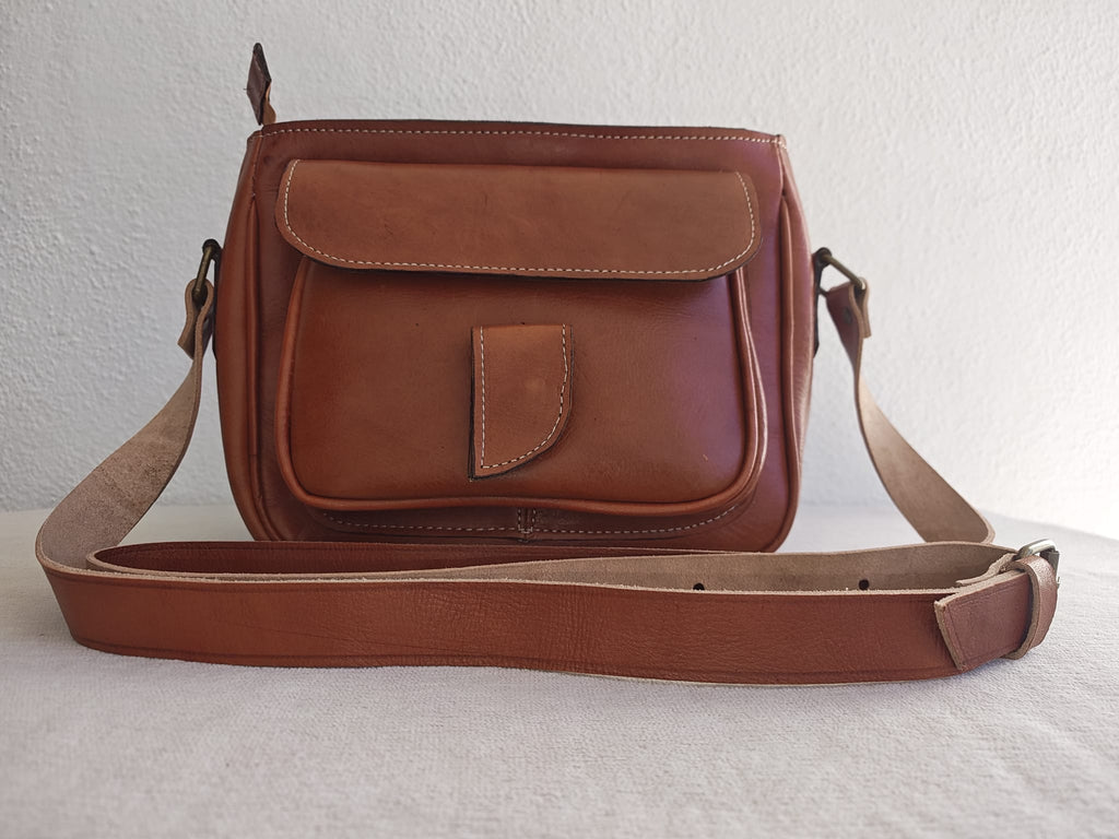 Medina Satchel - Brown Leather Crossbody Handbag (22cm)