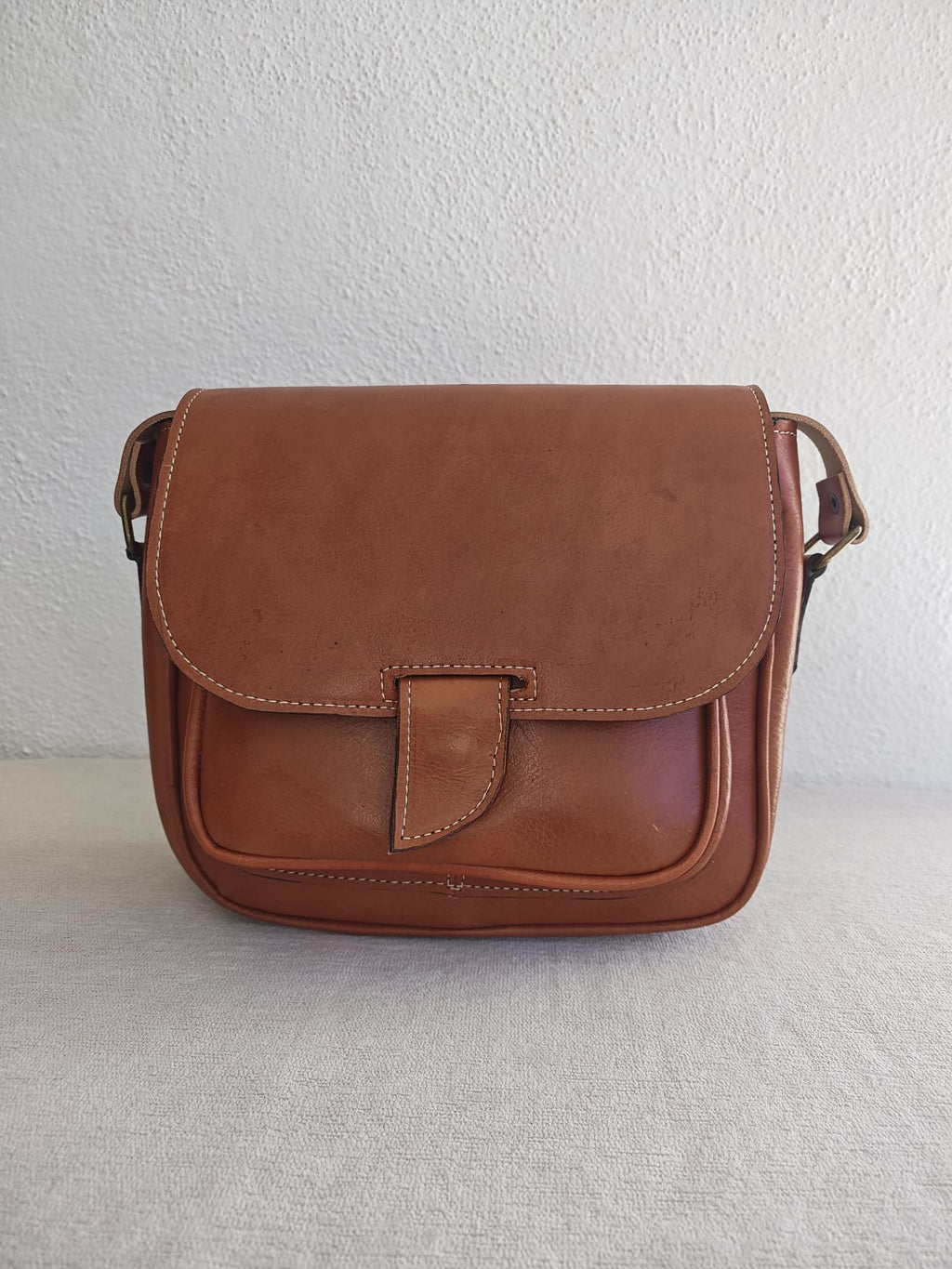 Medina Satchel - Brown Leather Crossbody Handbag (22cm)