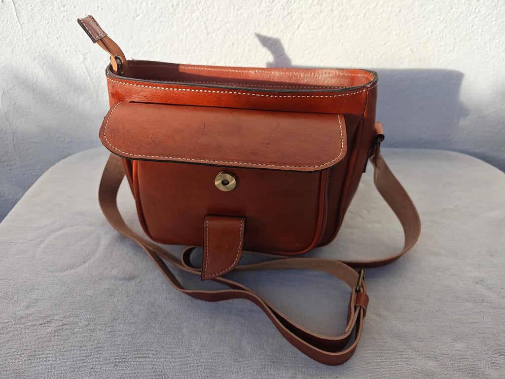Medina Satchel - Brown Leather Crossbody Handbag (22cm)