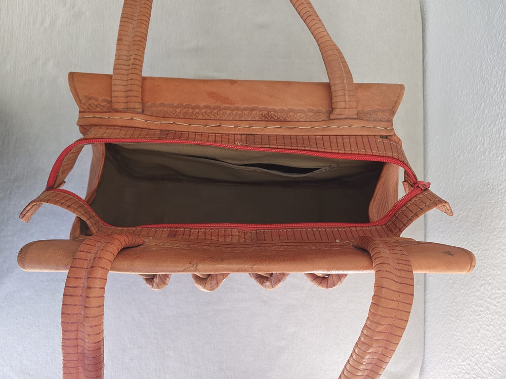 Vintage Marrakech Tooled Leather Handbag