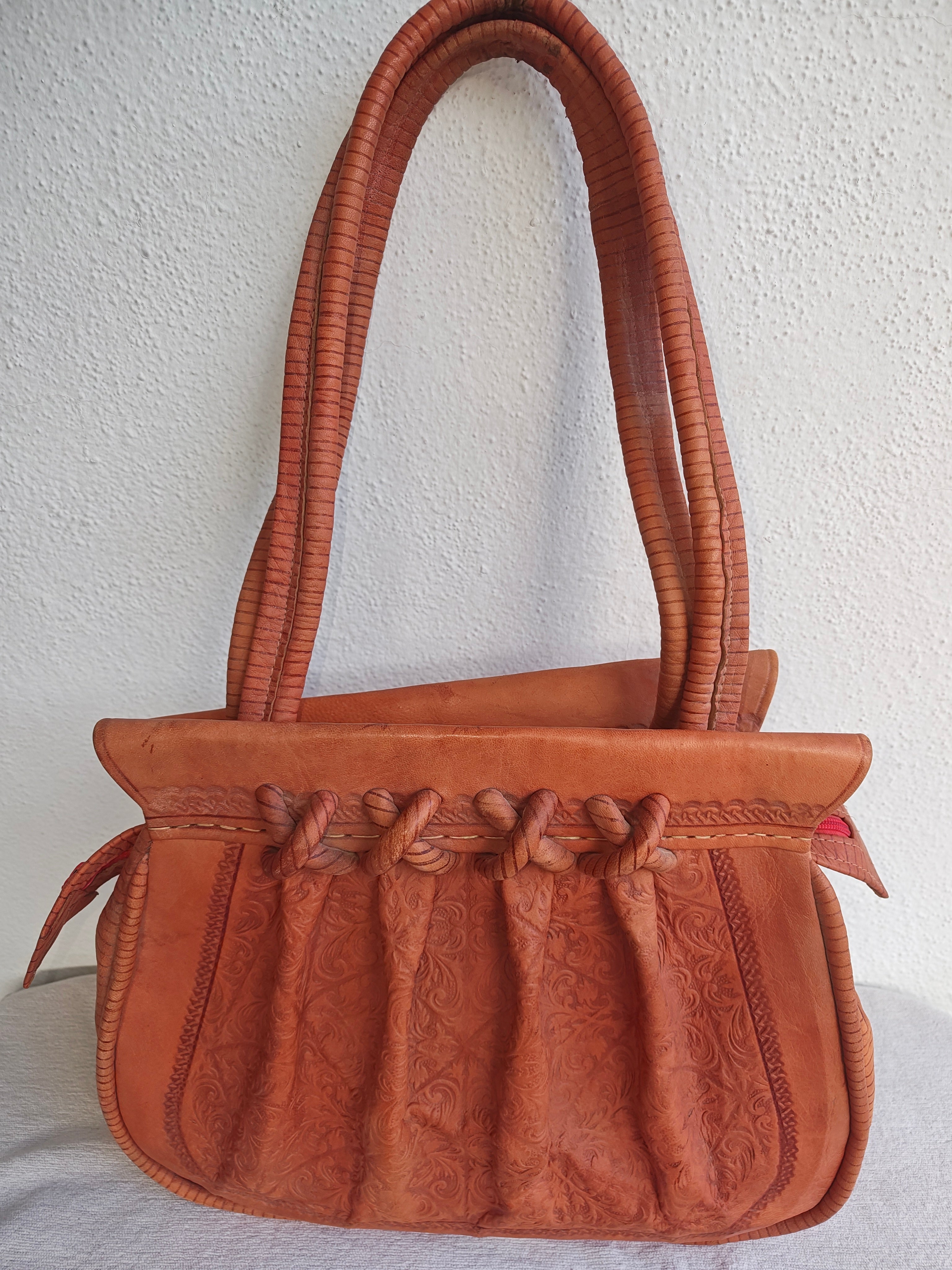 Vintage Marrakech Tooled Leather Handbag