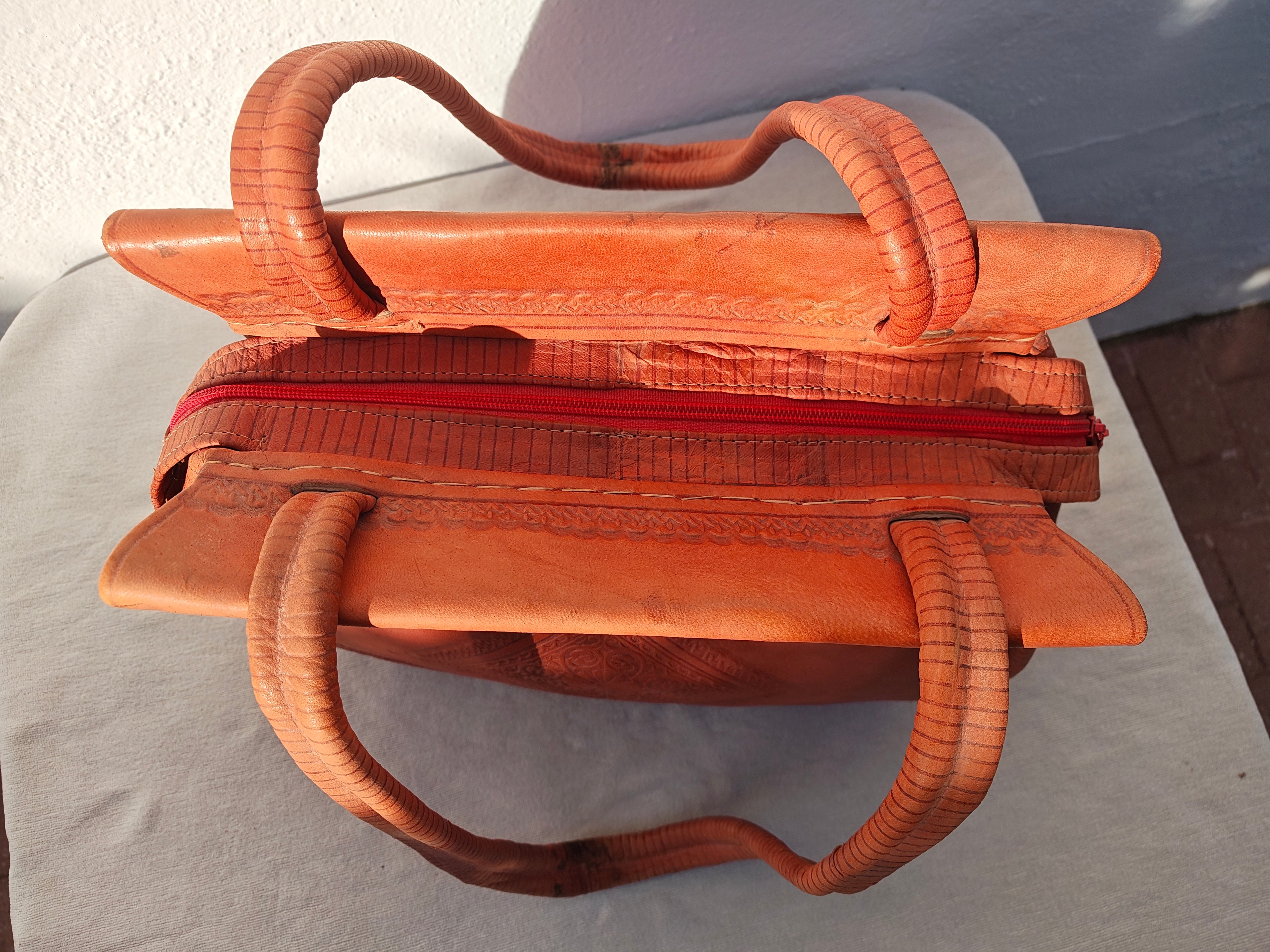 Vintage Marrakech Tooled Leather Handbag