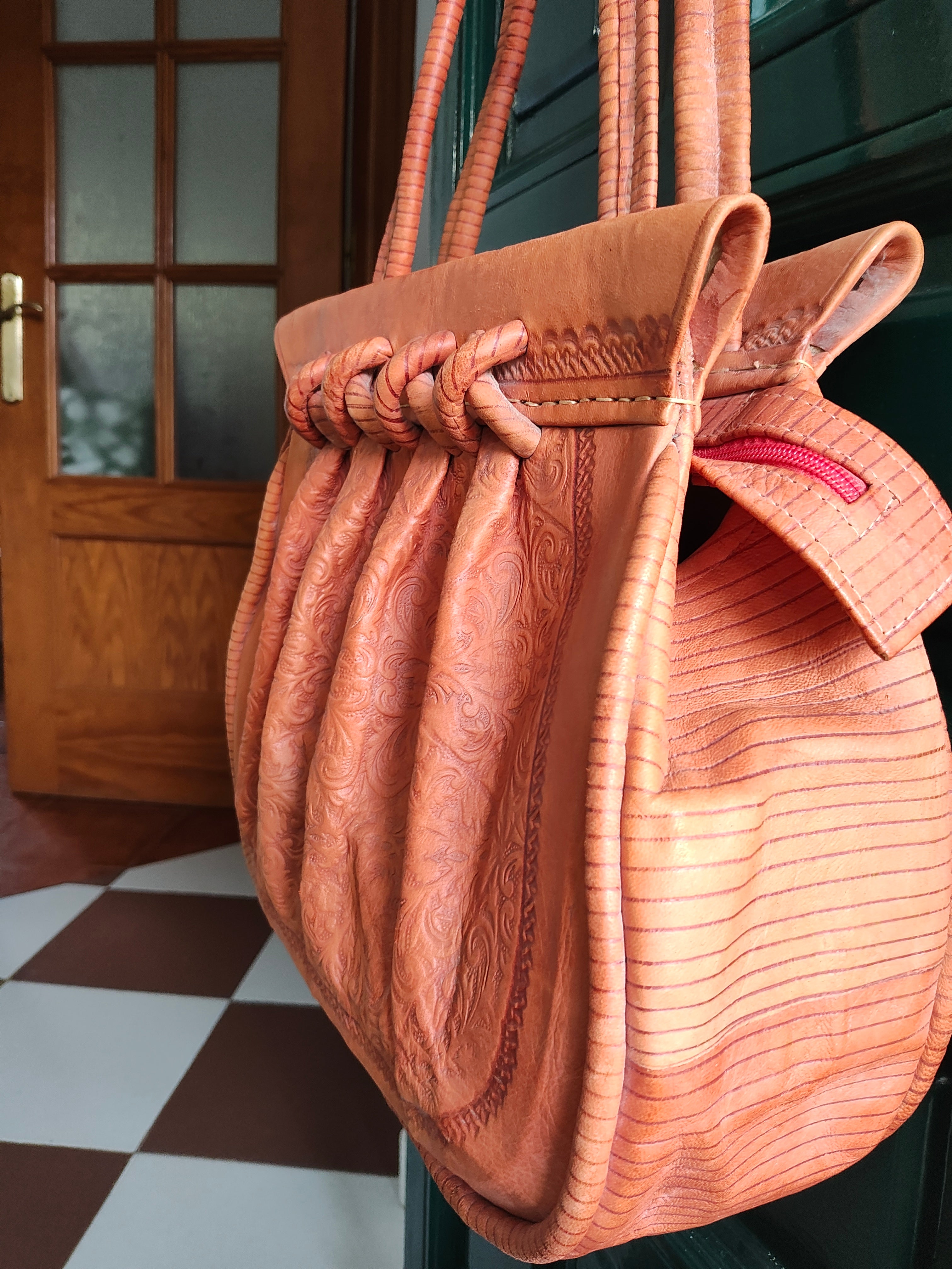 Vintage Marrakech Tooled Leather Handbag